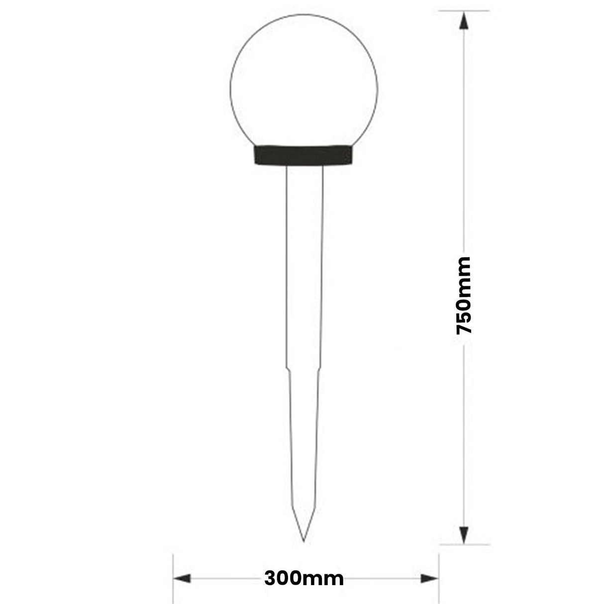 Solar LED Tuinlamp – 30 cm – 6500K – Steeklamp – Wit