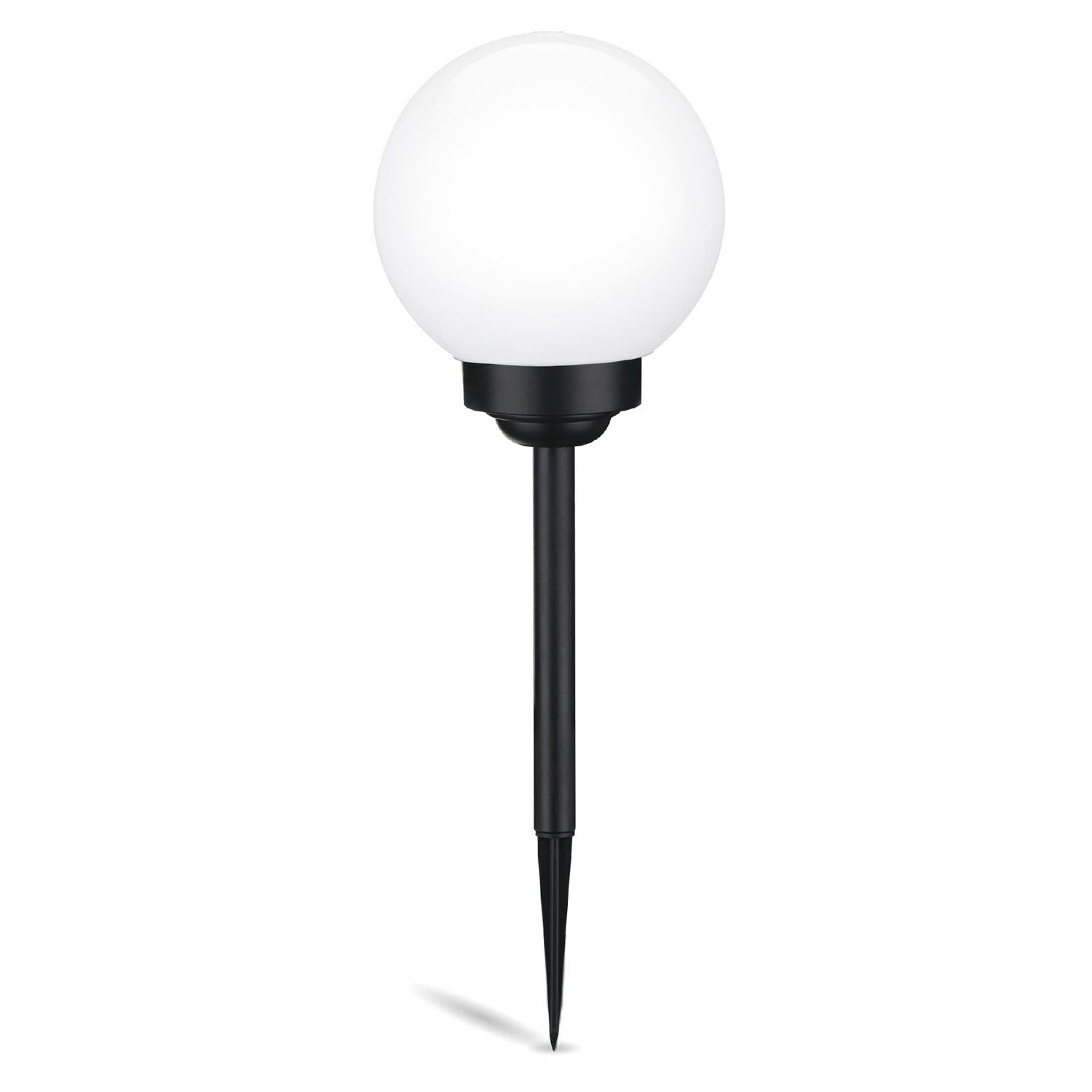 Solar LED Tuinlamp – Witte Bol 25 cm – Grondmontage - Gekleurd