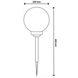 Solar LED Tuinlamp – Witte Bol 25 cm – Grondmontage - Gekleurd
