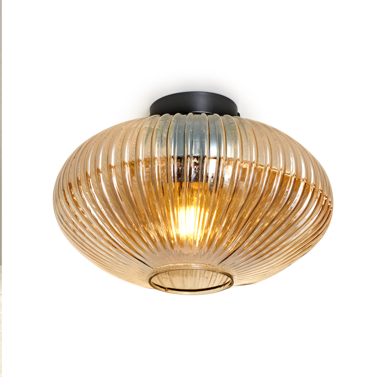 Design Plafondlamp Rond Amberglas - Amelie