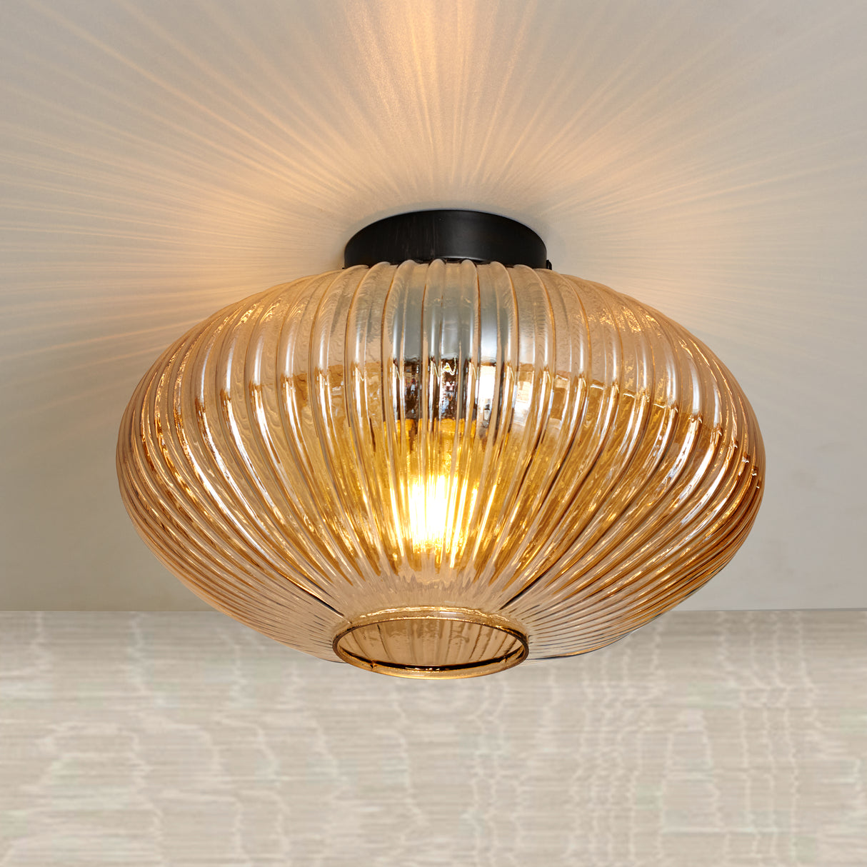 Design Plafondlamp Rond Amberglas - Amelie