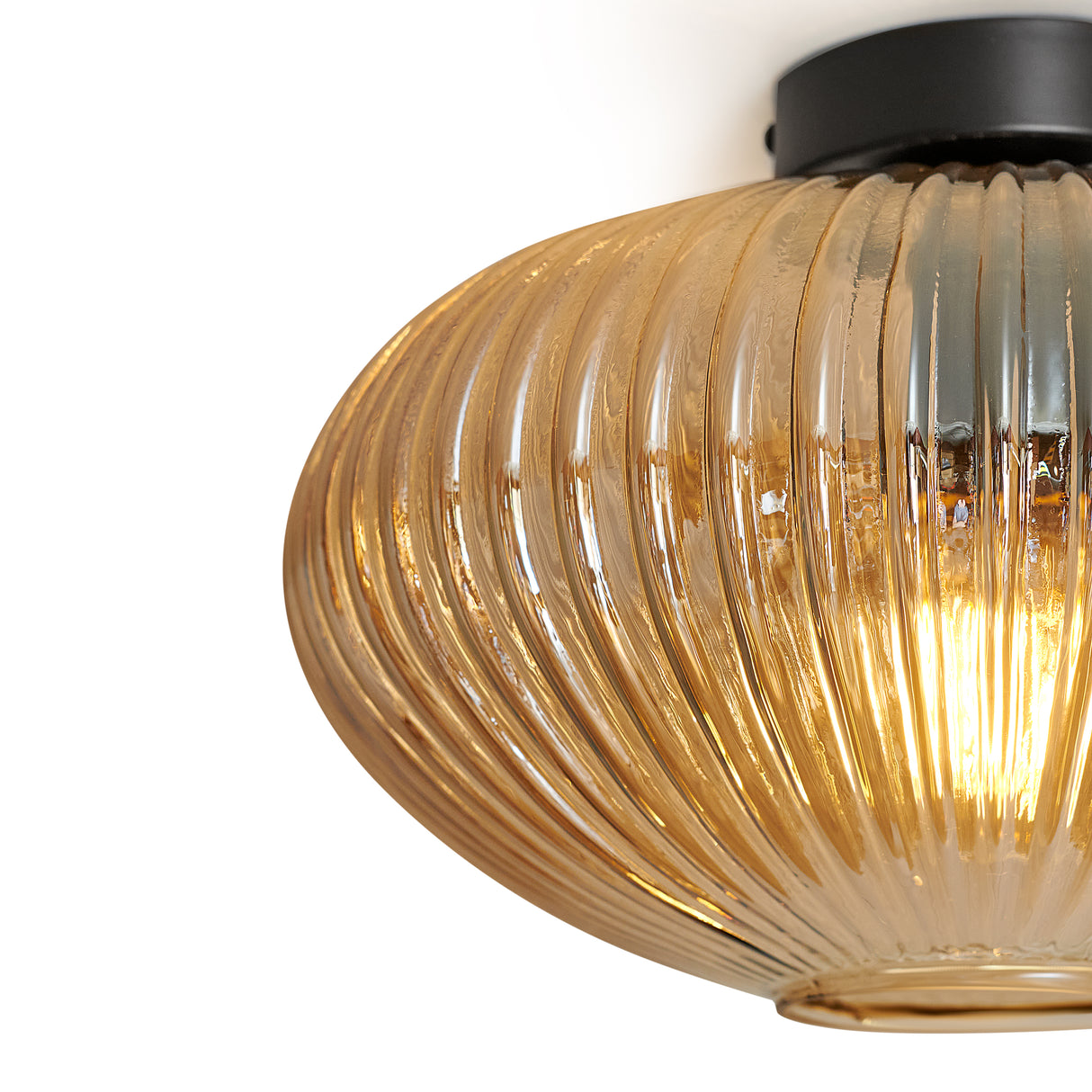 Design Plafondlamp Rond Amberglas - Amelie