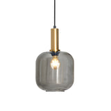 Design Hanglamp Messing met Smoke Glas