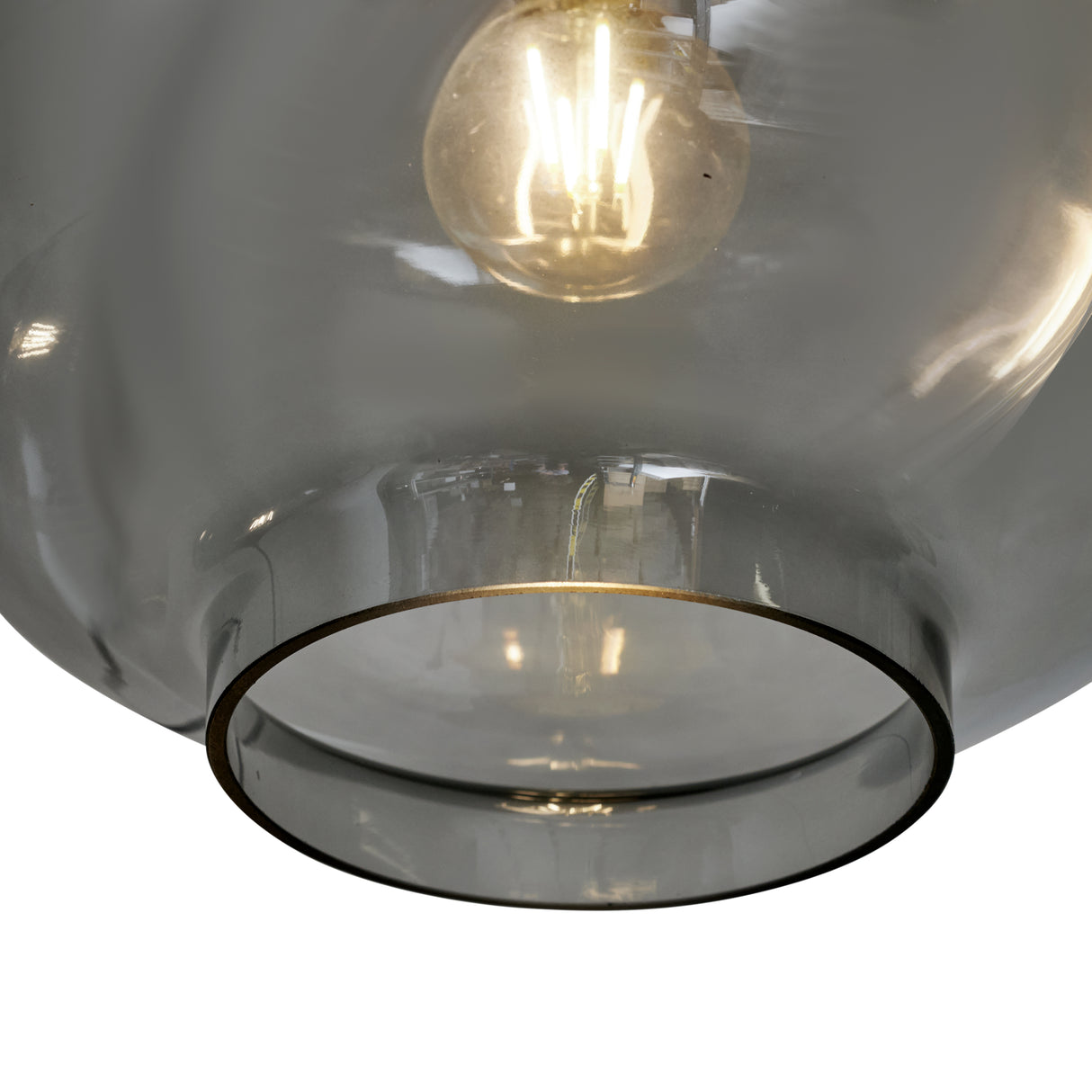 Hanglamp 5-Lichts Mix | Rookglas | Industrieel | Woonkamer | Eetkamer | Smoke | Zwart