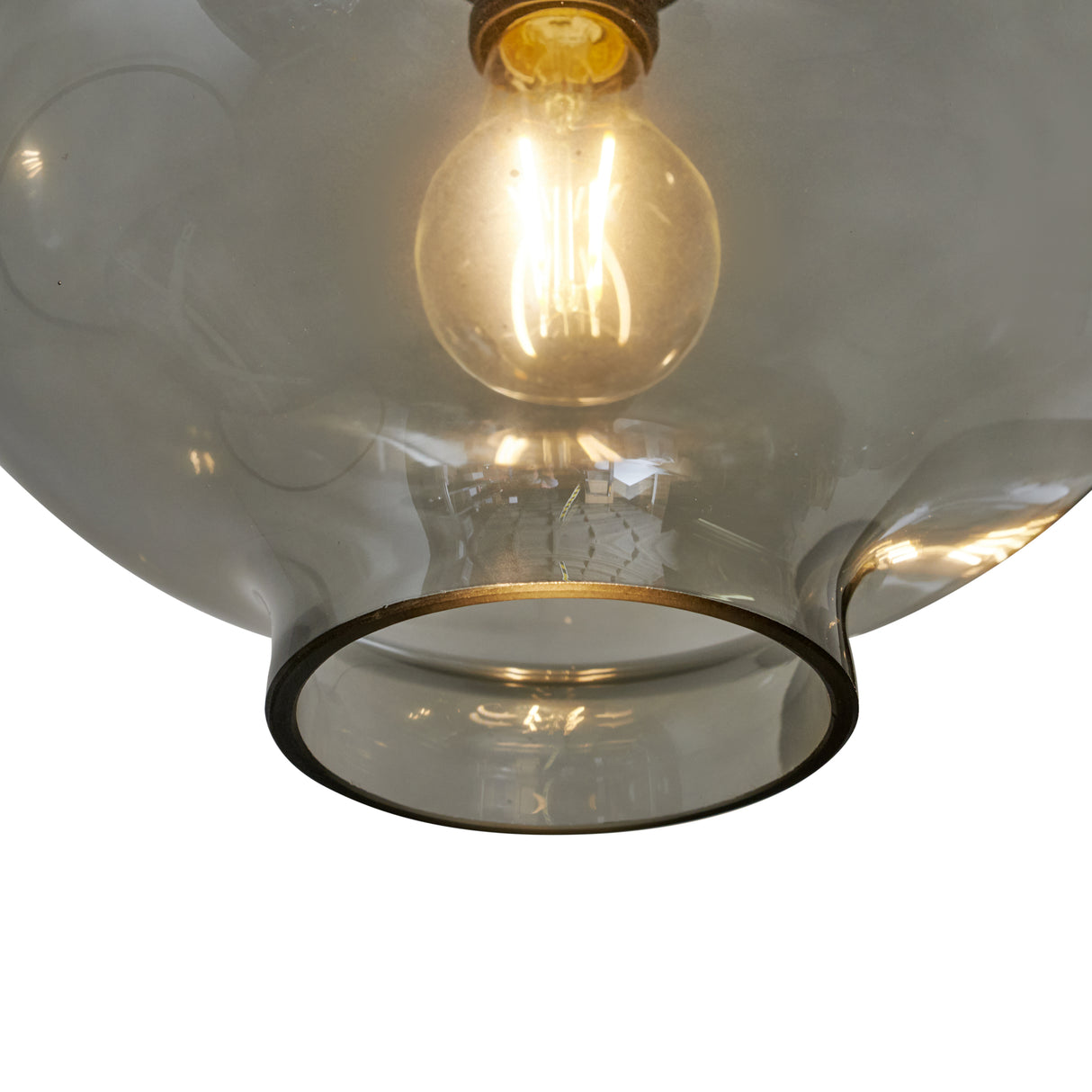 Hanglamp 5-Lichts Mix | Rookglas | Industrieel | Woonkamer | Eetkamer | Smoke | Zwart