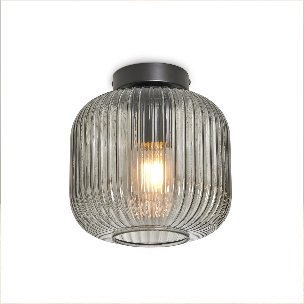 Ronde Plafondlamp Smoke Glas -