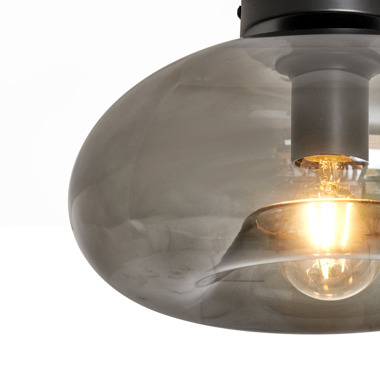 Design Plafondlamp Art Deco Zwart smoke -