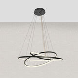 Design Hanglamp Zwart - Dimbaar Led - Drie Ringen - In Hoogte Verstelbaar - Eetkamer - Woonkamer