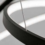Design Hanglamp Zwart - Dimbaar Led - Drie Ringen - In Hoogte Verstelbaar - Eetkamer - Woonkamer