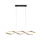 Langwerpige LED Hanglamp Goud Golfvorm – 3 Kleurig