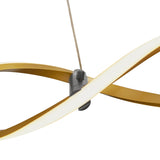 Langwerpige LED Hanglamp Goud Golfvorm – 3 Kleurig
