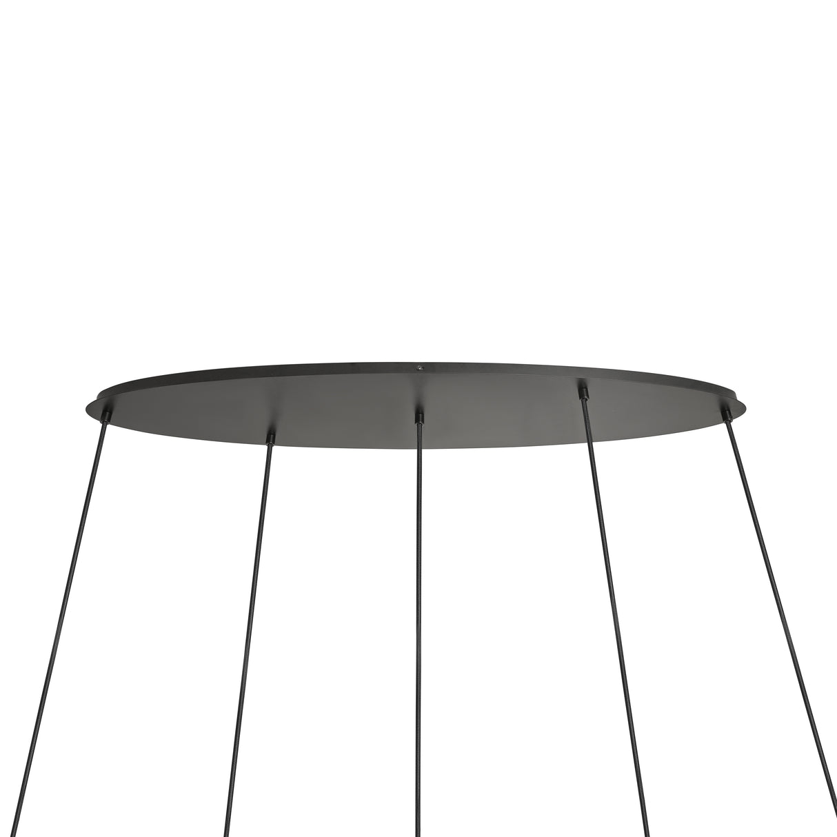 Hanglamp ovaal – zwart met gouden accenten en smoke glas, 5-lamps